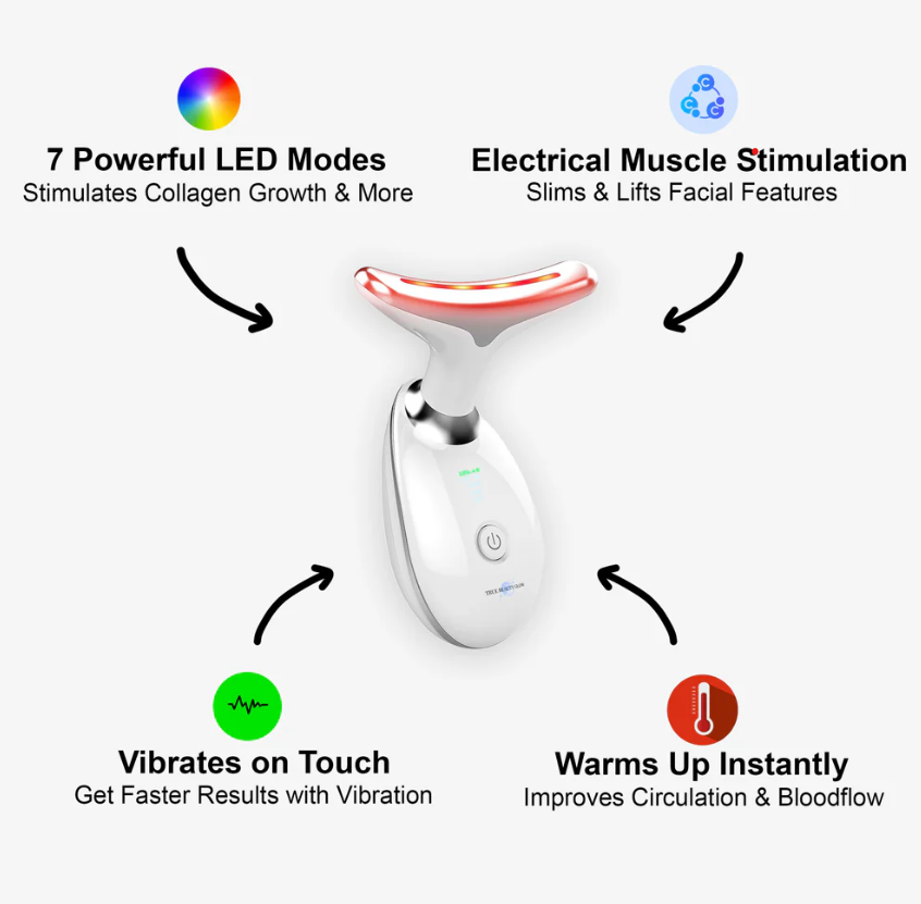GLOW Beauty Red Light Therapy Facial Massager